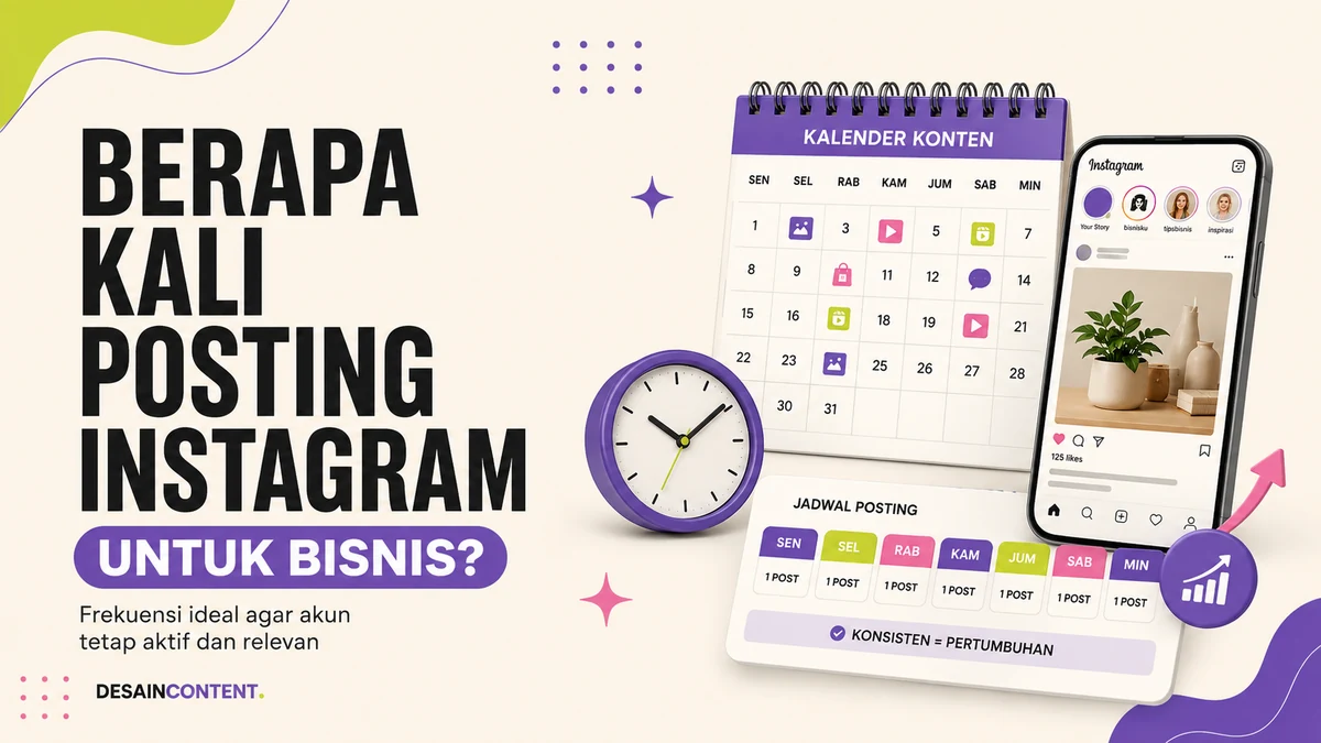 Ilustrasi frekuensi posting Instagram untuk bisnis