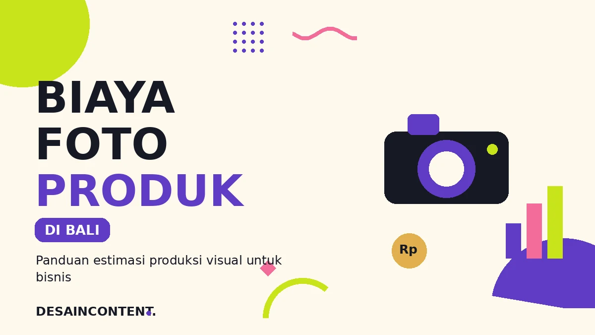 Ilustrasi biaya foto produk untuk bisnis di Bali