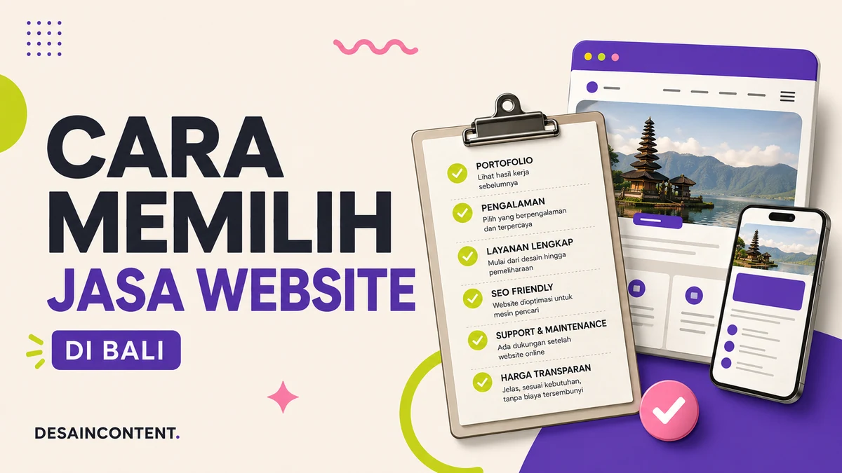 Ilustrasi memilih jasa website untuk bisnis di Bali