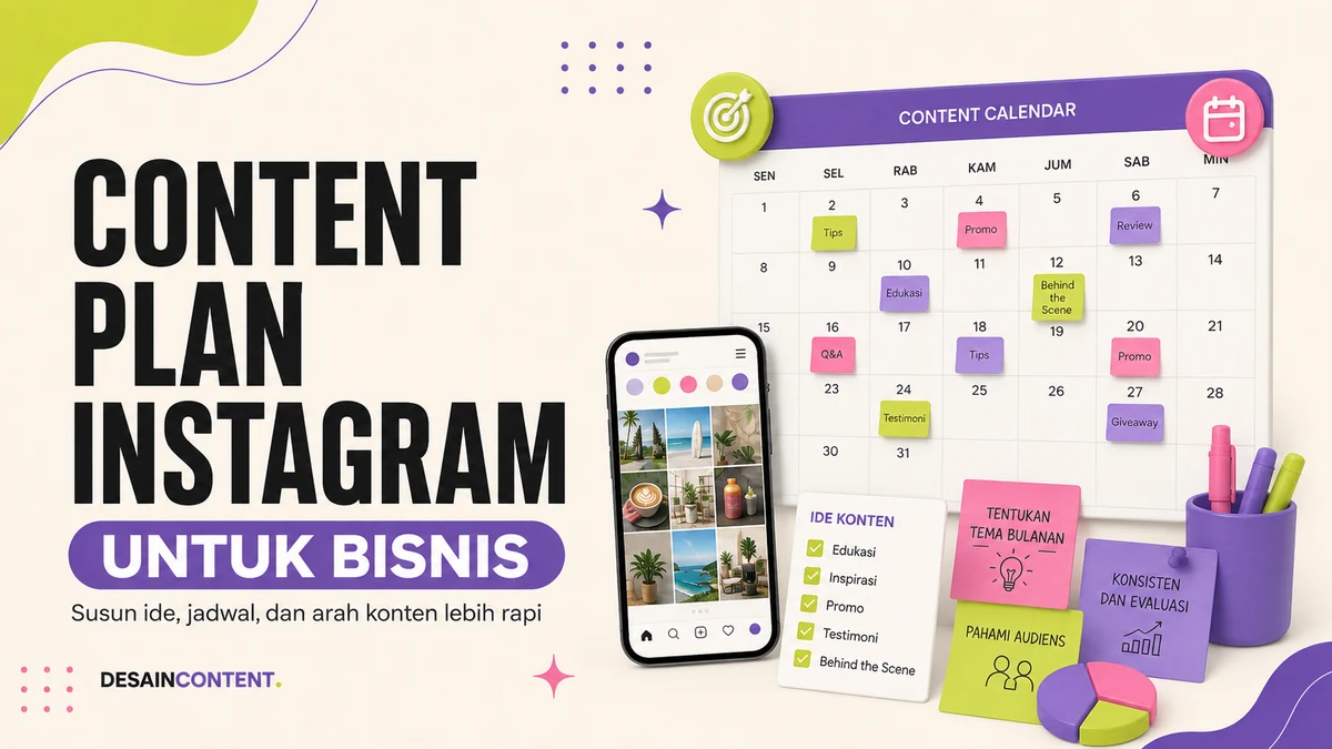 Ilustrasi content plan Instagram untuk bisnis
