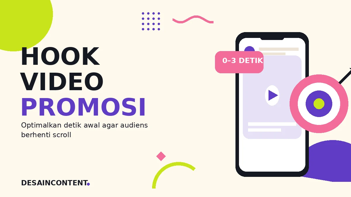 Ilustrasi hook video promosi untuk konten pendek