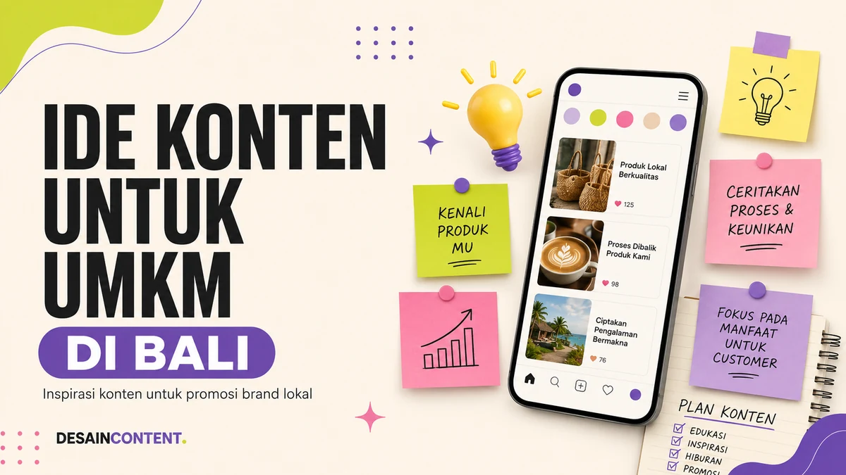 Ilustrasi ide konten untuk UMKM di Bali