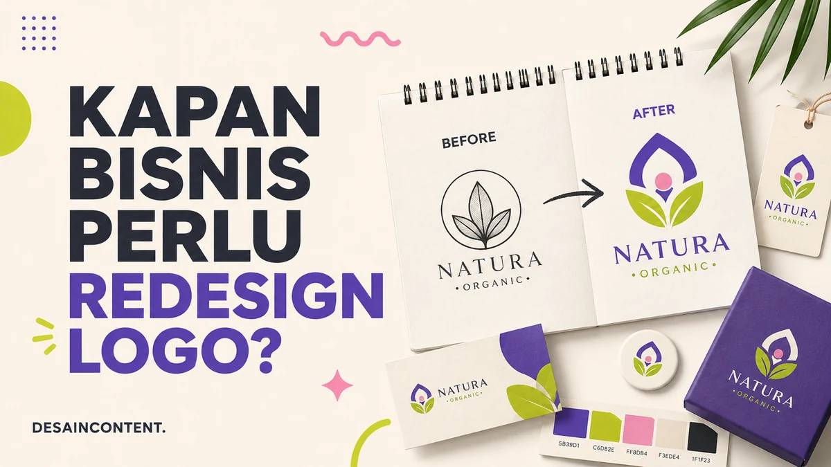 Ilustrasi waktu yang tepat untuk redesign logo bisnis