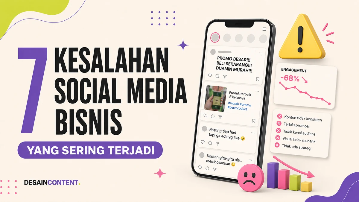 Ilustrasi kesalahan umum dalam social media bisnis