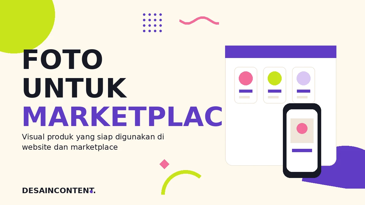 Ilustrasi konten foto untuk website dan marketplace