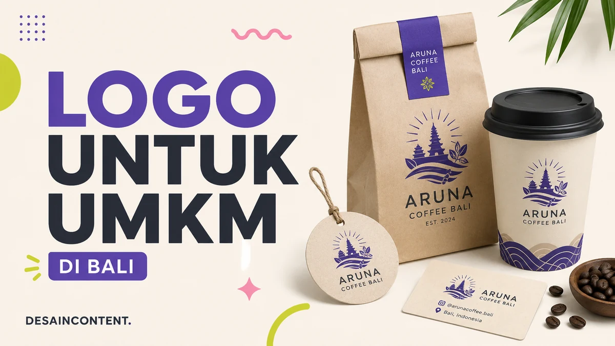 Ilustrasi desain logo untuk UMKM di Bali