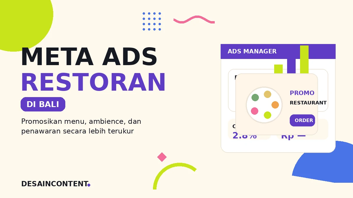 Ilustrasi Meta Ads untuk restoran di Bali