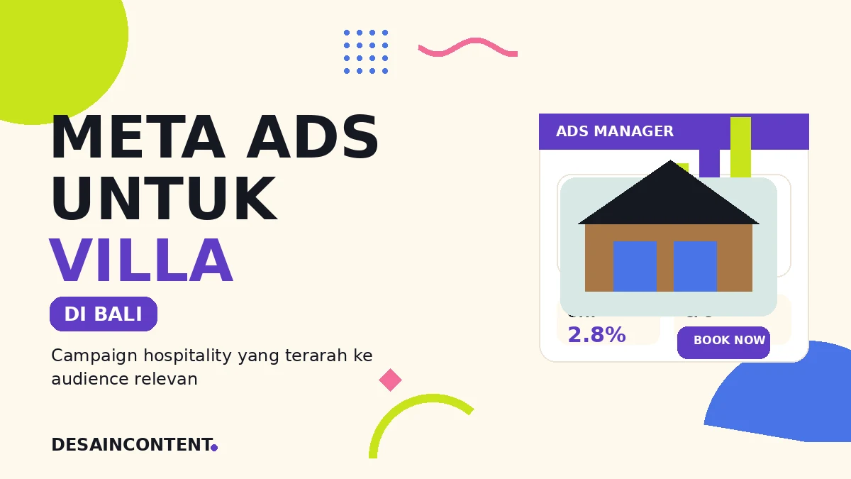 Ilustrasi Meta Ads untuk bisnis villa di Bali