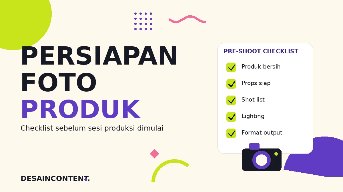 Ilustrasi persiapan sebelum sesi foto produk