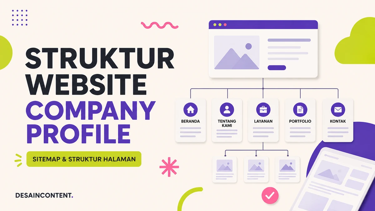 Ilustrasi struktur website company profile
