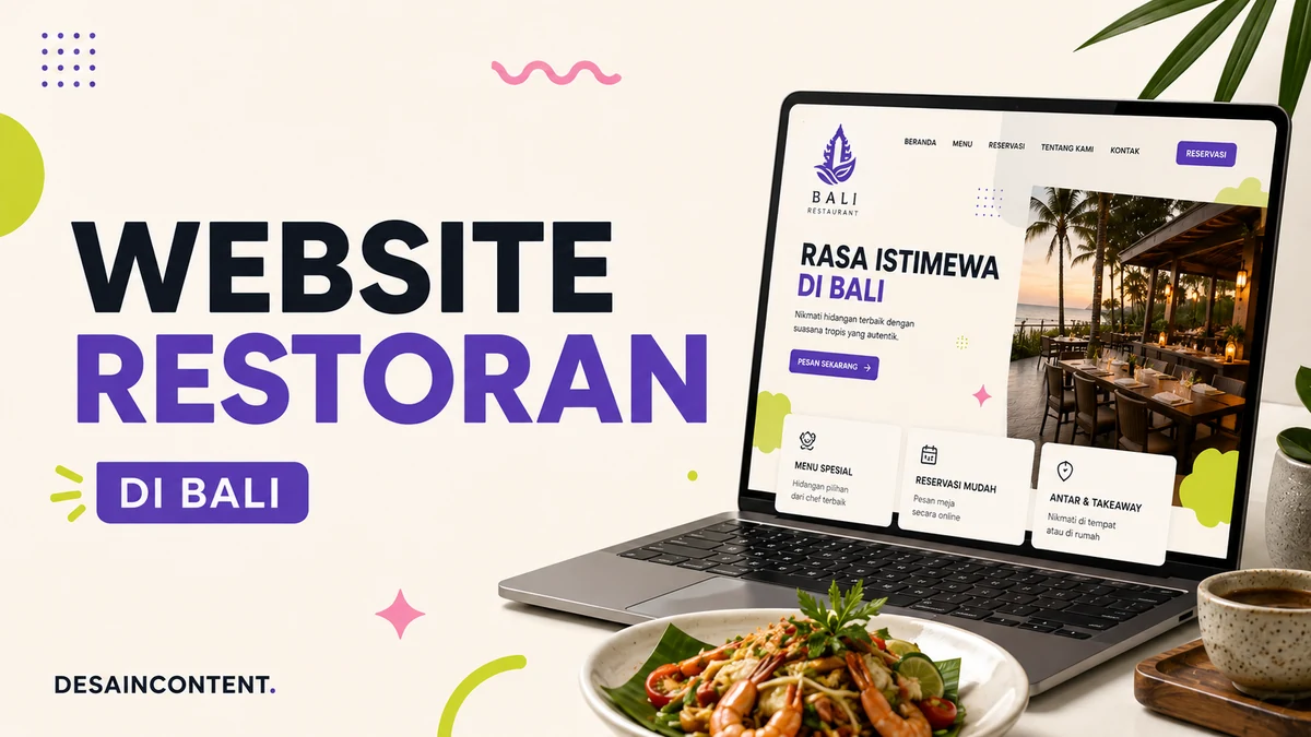 Ilustrasi website restoran untuk bisnis di Bali